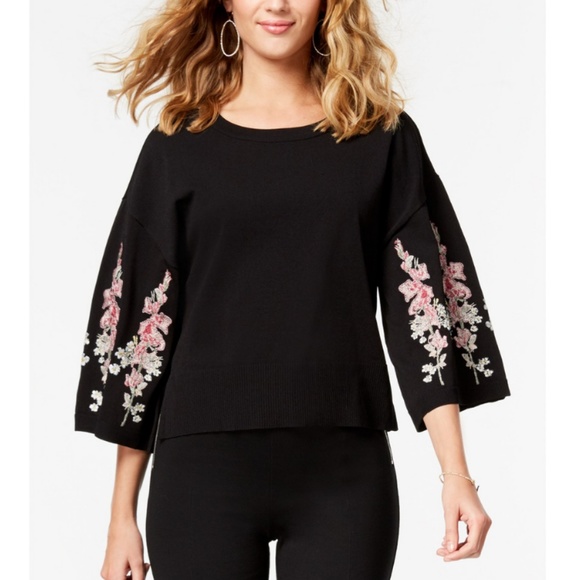 INC International Concepts Sweaters - LAST ONE! NWT INC Floral Embroidered Sweater